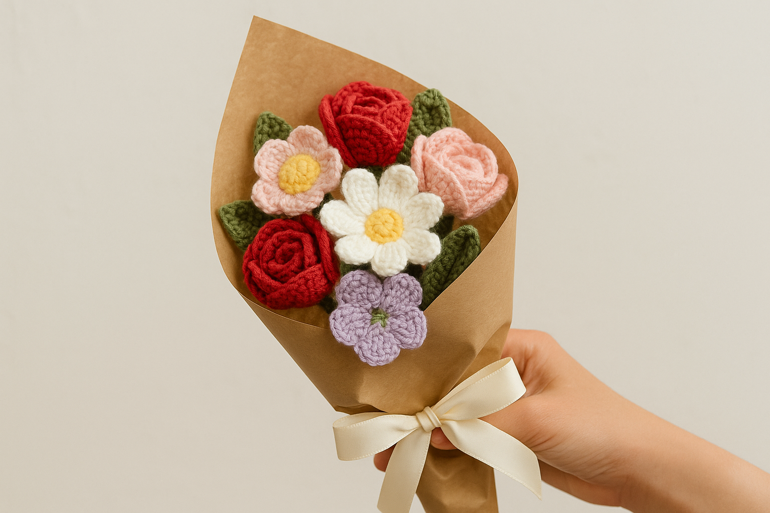 Hadiah Wisuda Crochet Flower Bouquet Kekinian